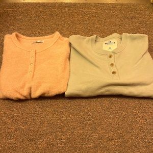 Two long sleeve hollister tops